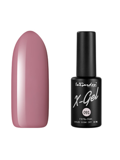 Гель лак для ногтей In’Garden X-Gel N° 91 нежно-сиреневый плотный 8 мл Ingarden