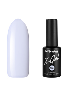 Гель лак для ногтей In’Garden X-Gel N° 80 сиренево-белый плотный 8 мл Ingarden