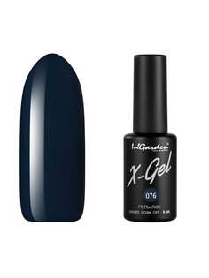 Гель лак для ногтей In’Garden X-Gel N° 76 темный пастельно-синий плотный 8 мл Ingarden