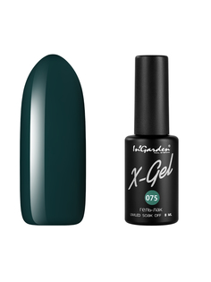 Гель лак для ногтей In’Garden X-Gel N° 75 глубокий зеленый плотный 8 мл Ingarden