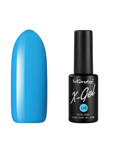 Гель лак для ногтей In’Garden X-Gel N° 118 насыщенный голубой плотный 8 мл Ingarden