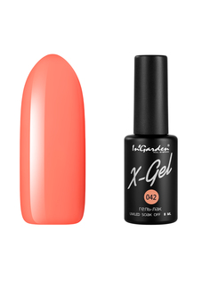 Гель лак для ногтей In’Garden X-Gel N° 42 ярко-оранжевый плотный 8 мл Ingarden