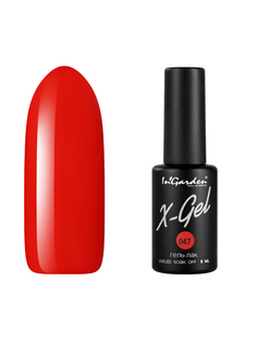 Гель лак для ногтей In’Garden X-Gel N° 47 ярко-красный плотный 8 мл Ingarden