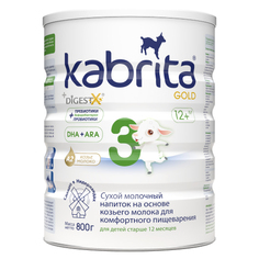 Детское молочко Kabrita® 3 Gold на козьем молоке для комфортного пищеварения, с 12м, 800 г