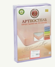 Простыня Трикотажная на Резинке 90х200х20 арт. 251 Сирень Артпостель