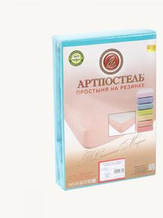 Простыня Трикотажная на Резинке 120х200х20 арт. 252 Незабудка Артпостель
