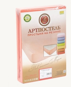 Простыня Трикотажная на Резинке 160х200х20 арт. 254 Персик Артпостель