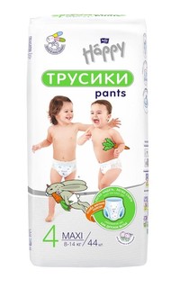 Подгузники-трусики для детей Bella Baby Happy Maxi (8-14 кг) по 44 шт.