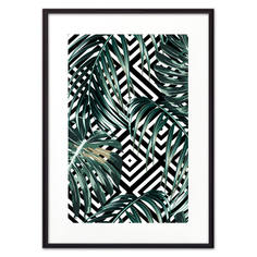 Постер в рамке Пальмовые листья графика 40х60 см Дом Корлеоне