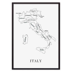 Постер в рамке Карта Италии 30х40 см Дом Корлеоне