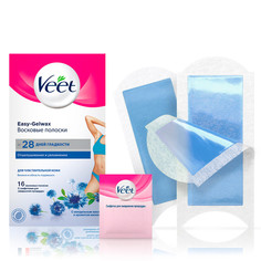 Восковые полоски Veet с технологией Easy-Gel Wax для линии бикини и области подмышек 16 шт