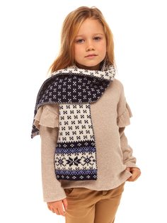 Шарф детский Scandica Mia белый/ярко-синий One Size