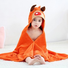 Детское полотенце с капюшоном Baby Fox Олененок, цвет оранжевый, 60х120 см
