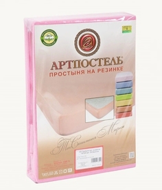 Простыня на резинке АРТПОСТЕЛЬ 140x200 см розовый