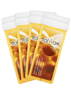 Воск для депиляции Italwax картриджный теплый, набор 4 шт., для рук и ног Мед, 100 мл