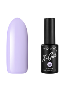 Гель лак для ногтей In’Garden X-Gel N° 188 светло-сиреневый плотный 8 мл Ingarden
