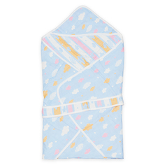 Одеяло-конверт Baby Fox Цветные облака, весеннее, голубое, 90х90 см