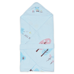 Одеяло-конверт Baby Fox Мишка с воздушными шариками, летнее, голубое, 90х90 см