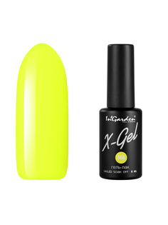 Гель лак для ногтей In’Garden X-Gel N° 166 неоновый лимонный плотный 8 мл Ingarden