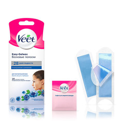 Восковые полоски Veet для чувствительной кожи (для лица) c технологией Easy Gel-wax 20шт