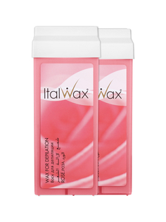 Воск для депиляции Italwax картриджный теплый, набор 2 шт., для рук и ног Роза, 100 мл