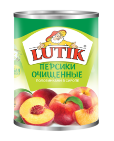 Персики Lutik половинки очищенные в сиропе, 425 мл Лютик