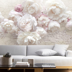 Бумажные фотообои бесшовные VEROL Пионы 200х155 см цветы обои на стену интерьер для декора