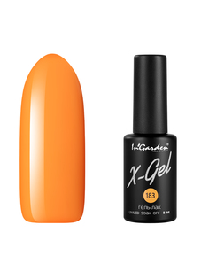 Гель лак для ногтей In’Garden X-Gel N° 183 ярко-оранжевый плотный 8 мл Ingarden