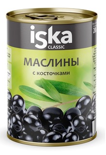 Маслины Iska черные с костью 300 мл