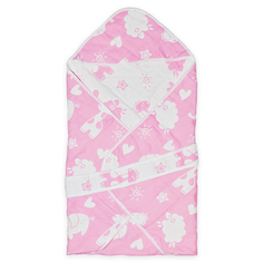 Одеяло-конверт Baby Fox Животные, весеннее, розовое, 90х90 см