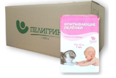 Пеленки одноразовые впитывающие Пелигрин на недельку, 60х40 см, 7 шт х 30 упаковок