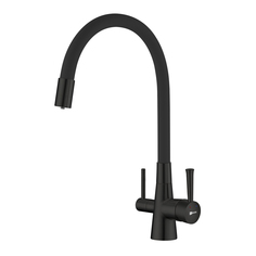 Смеситель для кухни Lemark Comfort с питьевым фильтром, гибкий излив, черный LM3075BL