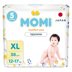 Подгузники-трусики детские Momi 12-17 кг размер 5 XL 38шт Comfort Care