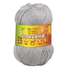 Пряжа Камтекс Бамбино 50 г, 150 м (шерсть меринос, акрил) (168 светло-серый), 10 мотков