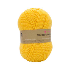 Пряжа Пехорка Мериносовая 100г, 200м (шерсть, акрил) (12 желток), 10 мотков