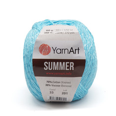 Пряжа YarnАrt Summer 100г, 350м (хлопок, вискоза) (33 бирюза), 4 мотка
