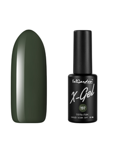 Гель лак для ногтей In’Garden X-Gel N° 197 хвойно-зеленый плотный 8 мл Ingarden