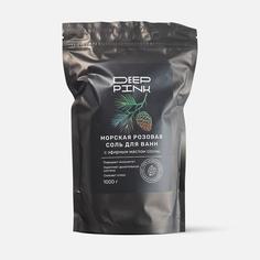 Крымская морская розовая соль для ванн Deep Pink с эфирным маслом Сосны, 1000 г.
