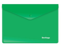 Папка-конверт на кнопке, 240х215 мм, 180 мкм, зеленая А5, 5 штук Berlingo