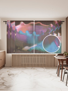 Фототюль JoyArty "Красочная капля", 145x180 см (2 полотна со шторной лентой + 50 крючков)