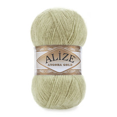 Пряжа ALIZE Angora Gold, 100г, 550м (акрил, шерсть) ТУ (267 пастельно-зелёный), 5 мотков