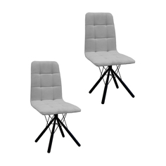 Стул 2 шт. M-Group Леон Паутинка 14040455 черный/серый