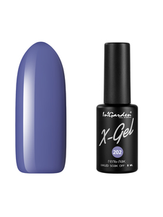 Гель лак для ногтей In’Garden X-Gel N° 202 фиолетово-синий плотный 8 мл Ingarden