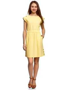 Платье женское oodji 12C13012 желтое 34/170