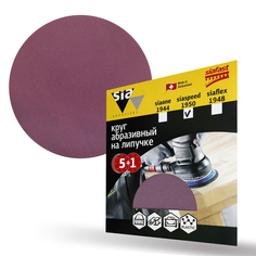 Круг шлифовальный на липучке Sia Abrasives "siaspeed 1950" 6шт 150 мм 0 отверстий Р320