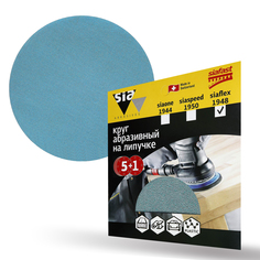 Круг шлифовальный на липучке Sia Abrasives "siaflex 1948" 6шт 125 мм, 0 отверстий, Р320