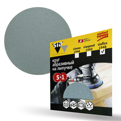 Круг шлифовальный на липучке Sia Abrasives "siaflex 1948" 6шт 150 мм, 0 отверстий, Р80