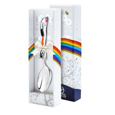 Ложка детская DODO "Котик" с рыжей эмалью АргентА