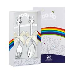 Набор детский DODO АргентА "Медведь" (2 предмета вилка + ложка)