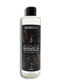 Массажное антицеллюлитное масло от растяжек BOOSTBODY "Апельсин, Корица и Перец", 250 мл